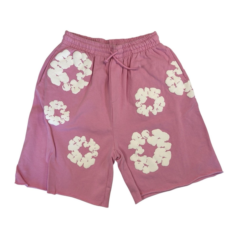 Denim Tears Shorts Pink Wreath Print Size Large
